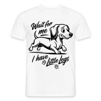 Attends-moi, j’ai de petites jambes - Dackel teckel - T-shirt homme - blanc - Devant - AI Model Male 178 dark (178cm)
