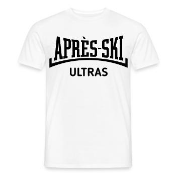 Après-Ski Ultras (Apres Ski / Konkav / Black) - Männer T-Shirt - Weiß - Vorne - AI Model Male 178 dark (178cm)