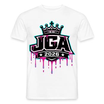 JGA 2026 - Men's T-Shirt - white - Front - AI Model Male 178 dark (178cm)