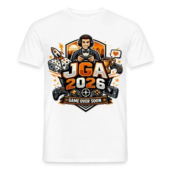 JGA 2026 Gamer Game Over Lustig - Männer T-Shirt - Weiß - Vorne - AI Model Male 178 dark (178cm)