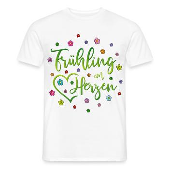 Spring in the heart - Men's T-Shirt - white - Front - AI Model Male 178 dark (178cm)