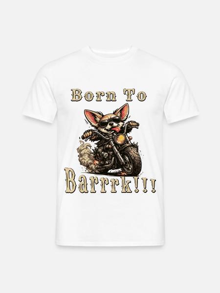 Biker Chihuahua – Cooler Hund mit Lederjacke - Männer T-Shirt - Weiß