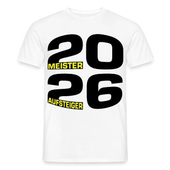 Champion and promoted team 2026 - Men's T-Shirt - white - Front - AI Model Male 178 dark (178cm)