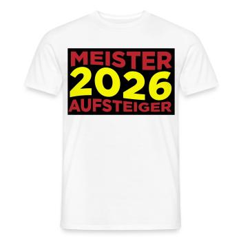 Champion and promoted team 2026 - Men's T-Shirt - white - Front - AI Model Male 178 dark (178cm)