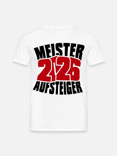 Meister und Aufsteiger 2026 - Männer T-Shirt - Weiß