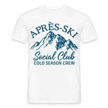 Après Ski Social Club Saison froide Ski d’équipe - T-shirt homme - blanc - Devant - AI Model Male 178 dark (178cm)
