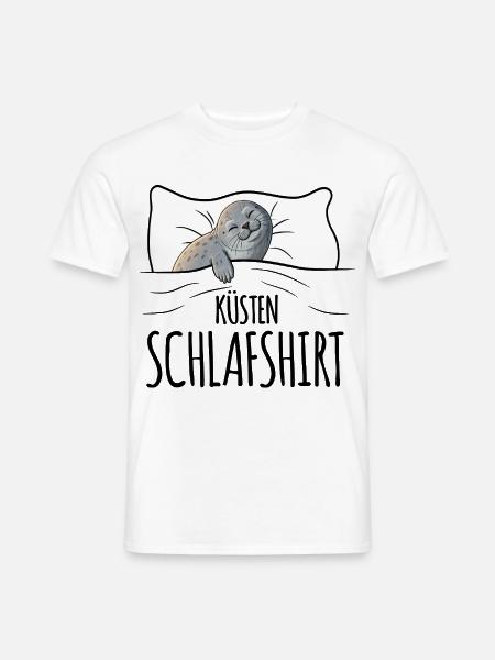 Robbe Schlafshirt - Männer T-Shirt - Weiß