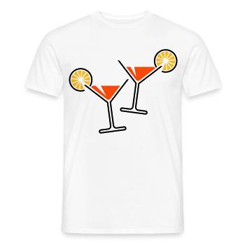 2 Cocktail Glasses / Cocktail / Martini + (Orange) - Men's T-Shirt - white - Front - AI Model Male 178 dark (178cm)