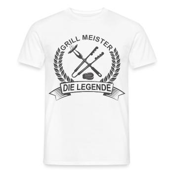 Grill Meister Shirt – Lustiges BBQ Männer Geschenk - Männer T-Shirt - Weiß - Vorne - AI Model Male 178 dark (178cm)