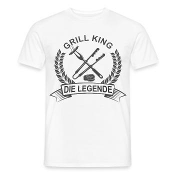 Grill King Shirt – BBQ Geschenk für Männer - Männer T-Shirt - Weiß - Vorne - AI Model Male 178 dark (178cm)