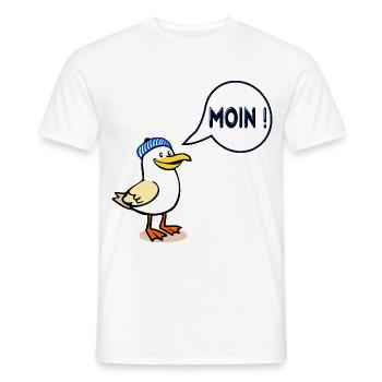 Hamburger Möwe Moin - Männer T-Shirt - Weiß - Vorne - AI Model Male 178 dark (178cm)