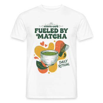 Fueled By Matcha Kyoto Cafe Daily Ritual Tea - Men's T-Shirt - white - Front - AI Model Male 178 dark (178cm)