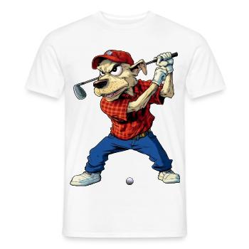 Golf pour chiens - T-shirt homme - blanc - Devant - AI Model Male 178 dark (178cm)