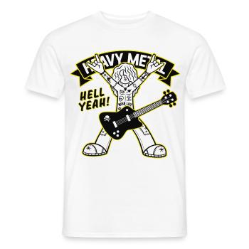 Guitariste de dessin animé Heavy Metal - T-shirt homme - blanc - Devant - AI Model Male 178 dark (178cm)
