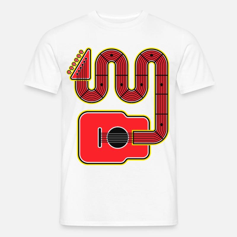 Chitarra Red Abstract Shape - T-shirt uomo - bianco