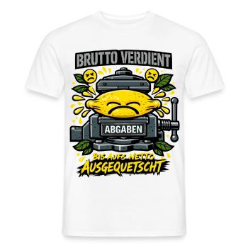 Squeezed to the net - Men's T-Shirt - white - Front - AI Model Male 178 dark (178cm)