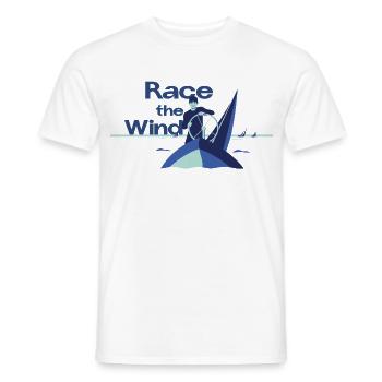 Course contre le vent – Diction du capitaine de régate de voile - T-shirt homme - blanc - Devant - AI Model Male 178 dark (178cm)