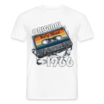 Cadeau pour le 60e anniversaire Mari Femme Mars 1966 - T-shirt homme - blanc - Devant - AI Model Male 178 dark (178cm)