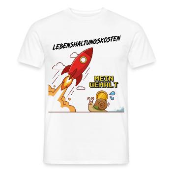 Lebenshaltungskosten_Rakete - Männer T-Shirt - Weiß - Vorne - AI Model Male 178 dark (178cm)