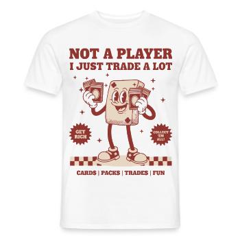 Je ne suis pas un joueur, j’échange juste beaucoup de cartes, des paquets, des échanges - T-shirt homme - blanc - Devant - AI Model Male 178 dark (178cm)