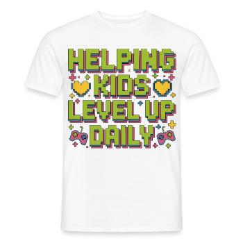Ergothérapie pédiatrique aidant les enfants à monter de niveau en ergothérapie scolaire - T-shirt homme - blanc - Devant - AI Model Male 178 dark (178cm)