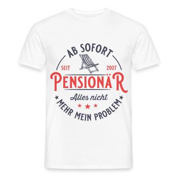 Rentenalter 2027 Liegestuhl Vintage Pensionär - Männer T-Shirt - Weiß - Vorne - AI Model Male 178 dark (178cm)