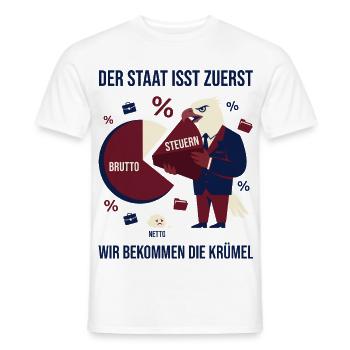 Der Staat isst zuerst - Männer T-Shirt - Weiß - Vorne - AI Model Male 178 dark (178cm)