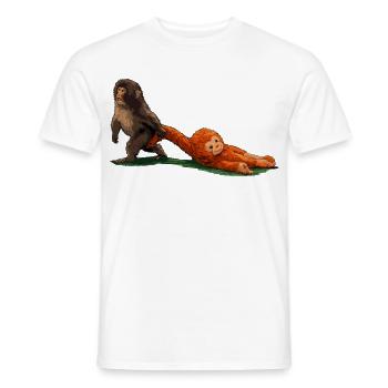 punch the monkey - Men's T-Shirt - white - Front - AI Model Male 178 dark (178cm)