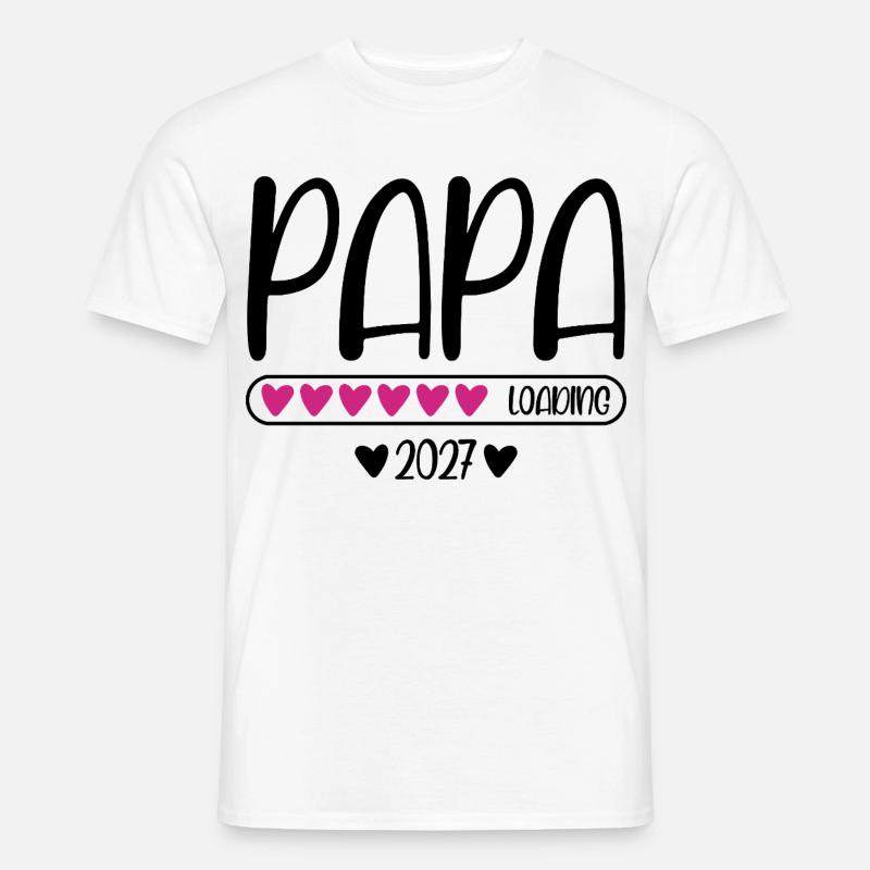 Papa 2027 loading mit Herzchen Ladebalken - Männer T-Shirt - Weiß