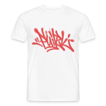Graffiti Spray Abstrait Tag Rouge - T-shirt homme - blanc - Devant - AI Model Male 178 dark (178cm)