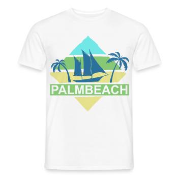 Palm Beach Summer Style Vacation Shirt - Men's T-Shirt - white - Front - AI Model Male 178 dark (178cm)