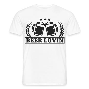 Chopes de bière Love Beer Toasts Célébrations de fête - T-shirt homme - blanc - Devant - AI Model Male 178 dark (178cm)