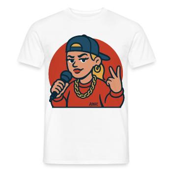 Rap Diva with Microphone - Men's T-Shirt - white - Front - AI Model Male 178 dark (178cm)