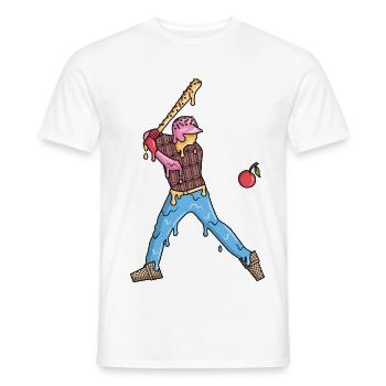 Baseball Baseballer Eiscreme Jungen Baseballspiele - T-shirt homme - blanc - Devant - AI Model Male 178 dark (178cm)