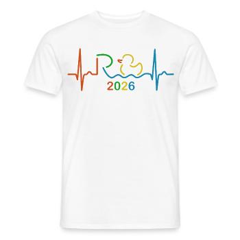 Bunte Pension 2026 - Retirement - Pension EKG Puls - Men's T-Shirt - white - Front - AI Model Male 178 dark (178cm)