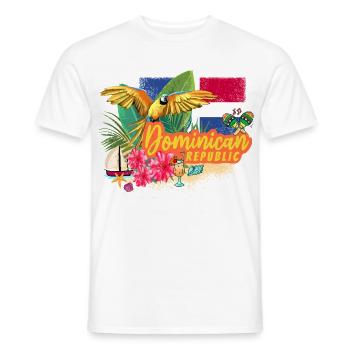 Souvenir rétro des Caraïbes en République dominicaine - T-shirt homme - blanc - Devant - AI Model Male 178 dark (178cm)