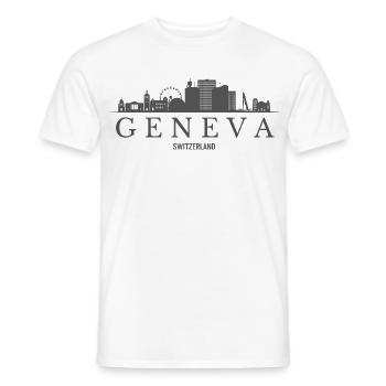 Genf Schweiz, Genfer Skyline - Männer T-Shirt - Weiß - Vorne - AI Model Male 178 dark (178cm)