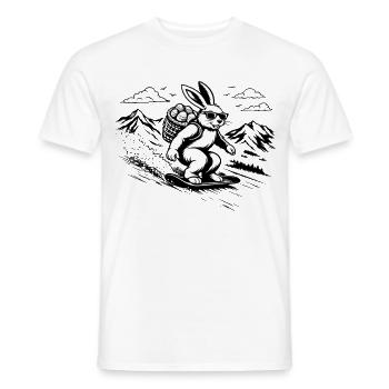 Snowboard Hase Osterhase Cool Easter Vibes - Männer T-Shirt - Weiß - Vorne - AI Model Male 178 dark (178cm)