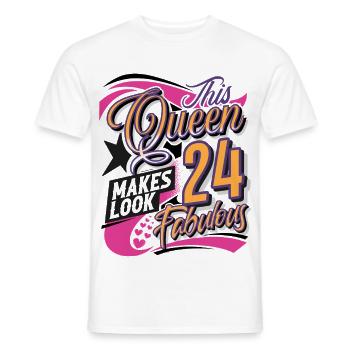 24th Birthday Queen - Men's T-Shirt - white - Front - AI Model Male 178 dark (178cm)