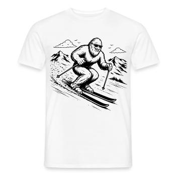 Skieurs Sasquatch Bigfoot en montagne - T-shirt homme - blanc - Devant - AI Model Male 178 dark (178cm)