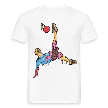 Fußball Eiscreme Kinder Fußballer Herren Fussball - Men's T-Shirt - white - Front - AI Model Male 178 dark (178cm)