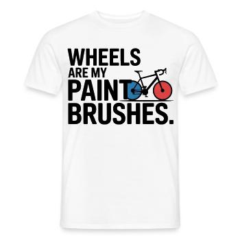 Künstlerische Radräder sind mein Pinselprofi - Männer T-Shirt - Weiß - Vorne - AI Model Male 178 dark (178cm)