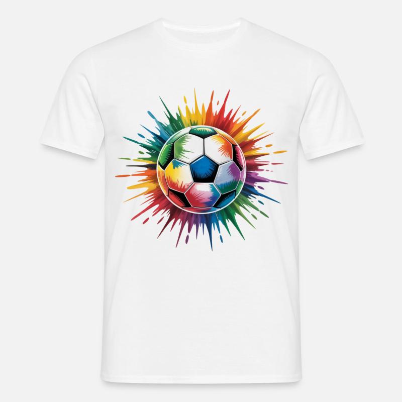 Fodboldbold Akvarel - T-shirt til herrer - hvid
