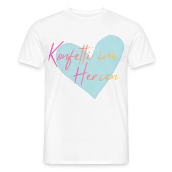 Konfetti im Herzen  - Männer T-Shirt - Weiß - Vorne - AI Model Male 178 dark (178cm)