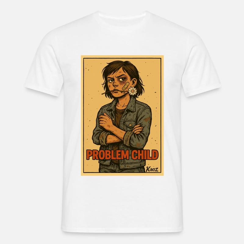 Problem Child Daisy Rebel plakat - T-shirt til herrer - hvid