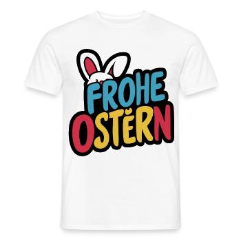 Frohe Ostern Hase - Männer T-Shirt - Weiß - Vorne - AI Model Male 178 dark (178cm)