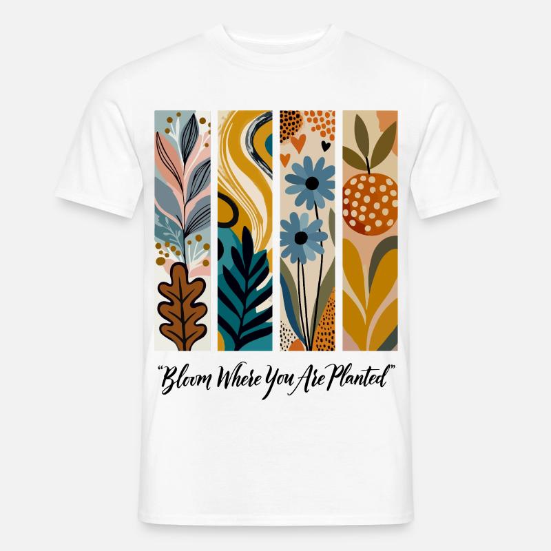 Blühende Botanische Panel-Collage - Männer T-Shirt - Weiß