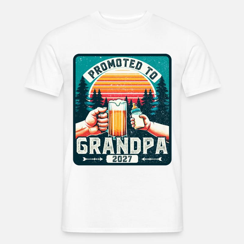 Werdender Opa 2027 loading zukünftiger Großvater - Männer T-Shirt - Weiß