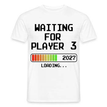 Werdender Papa 2027 Bald Mama Waiting For Player 3 - Männer T-Shirt - Weiß - Vorne - AI Model Male 178 dark (178cm)