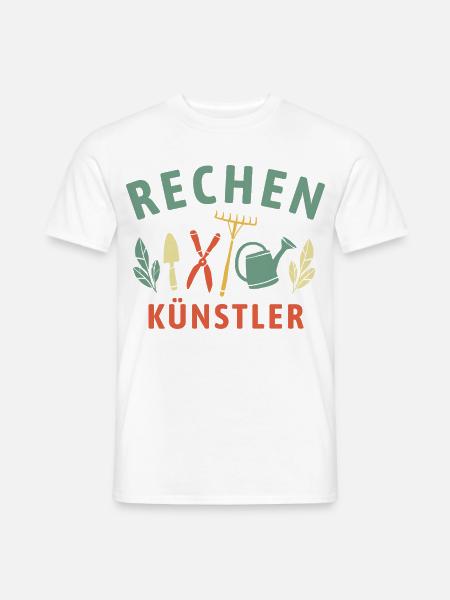 Rechen Künstler - Retro Gärtner Natur - Männer T-Shirt - Weiß